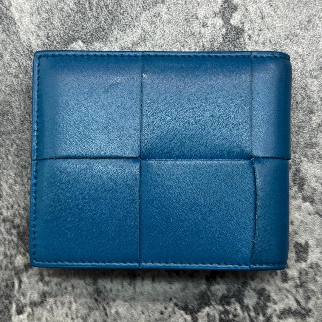 現行 未使用級✨ボッテガヴェネタ カセット マキシイントレ 二つ折り財布 ブルー