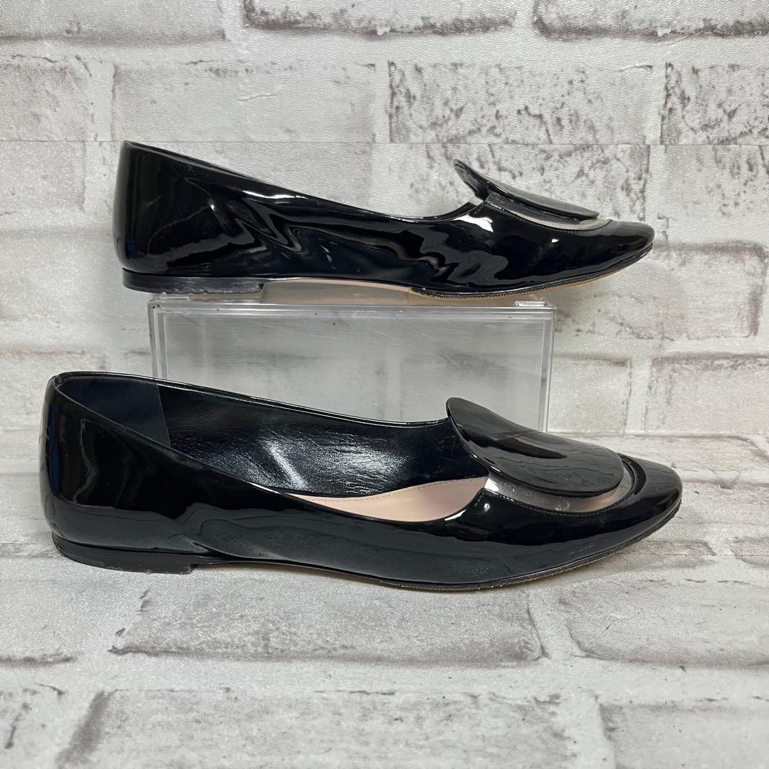 【美品】 miumiu エナメル パンプス ローファー ブラック