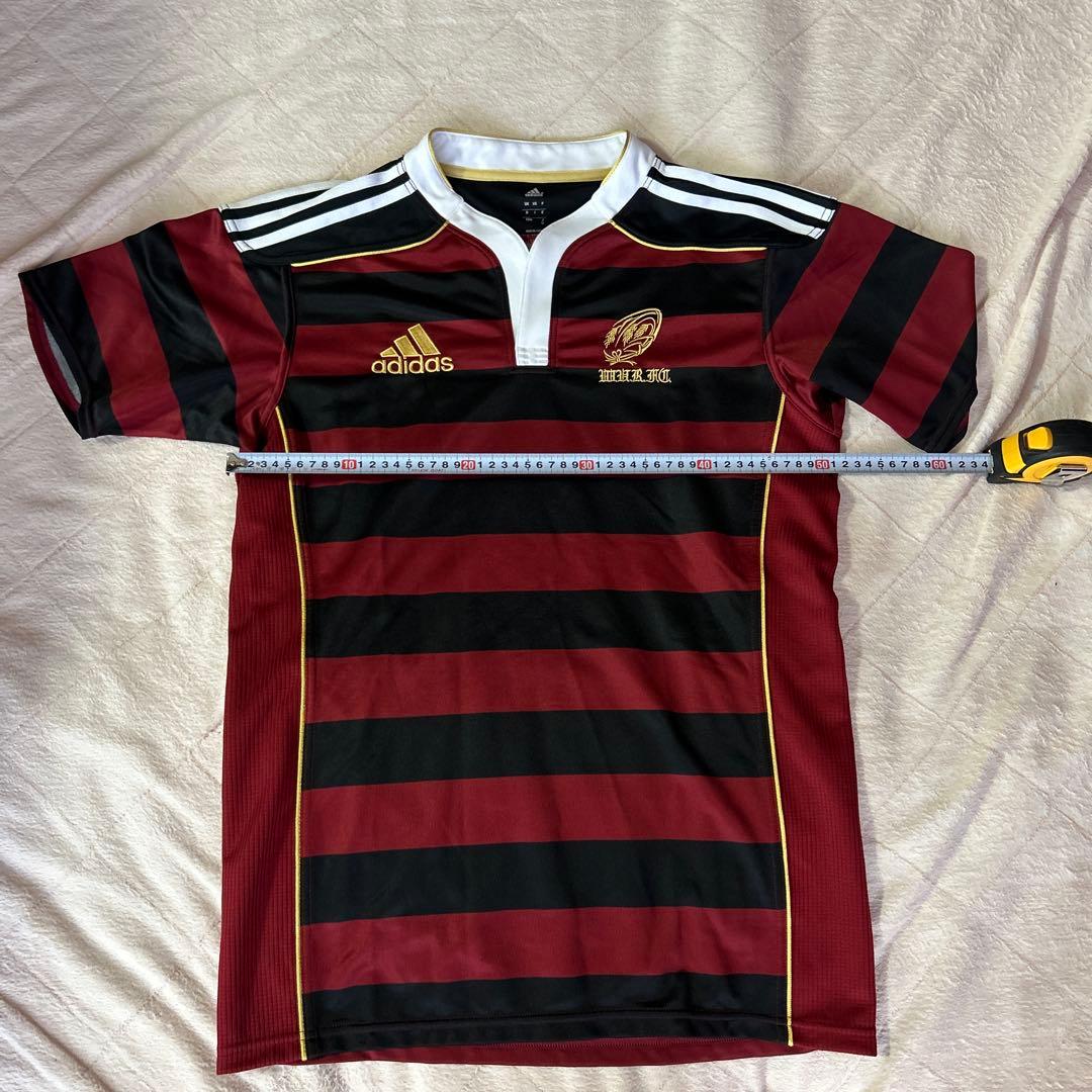 adidas ラガーシャツ 赤/黒 ストライプ