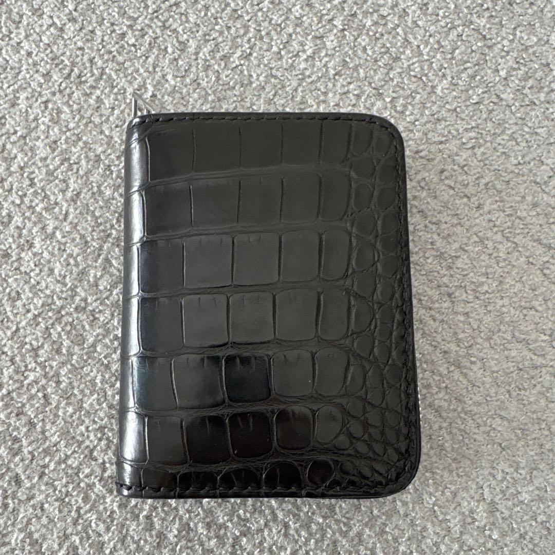 アリゲーター“ディープブラック”ジッパーミドル〜 no9ray