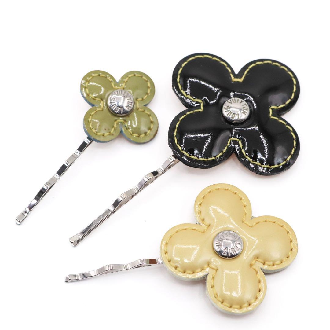 【極美品】ルイヴィトン バレッタ フルール ヴェルニ ヘアピン M92259