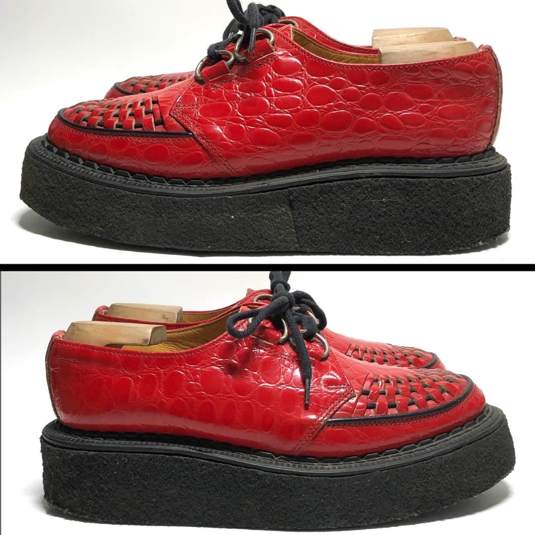 稀少 GERORGE COX ジョージコックス 5 約24.5cm 赤 英国製