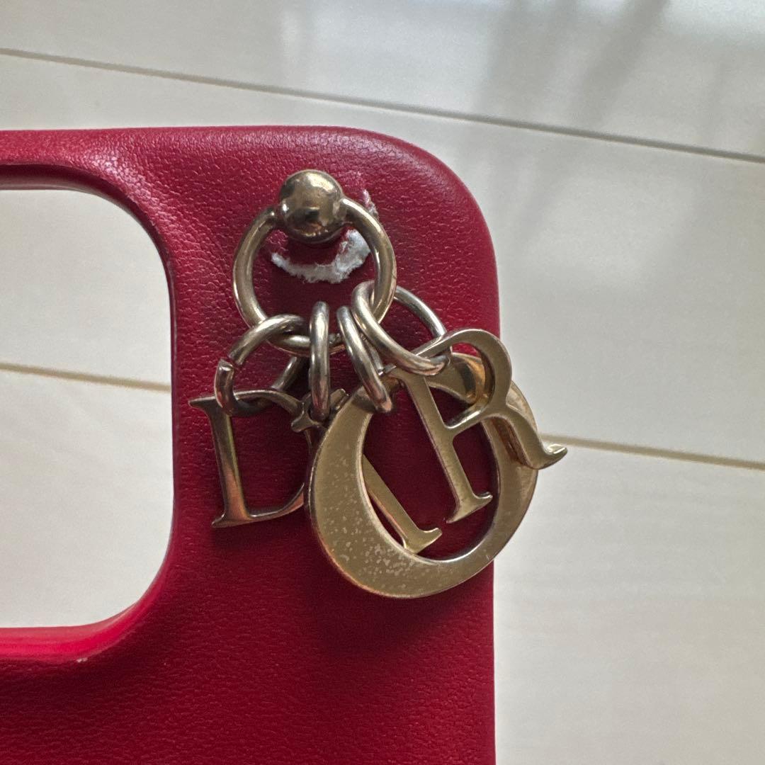LADY DIOR iPhone15pro ケース ハート キルティング　破損有