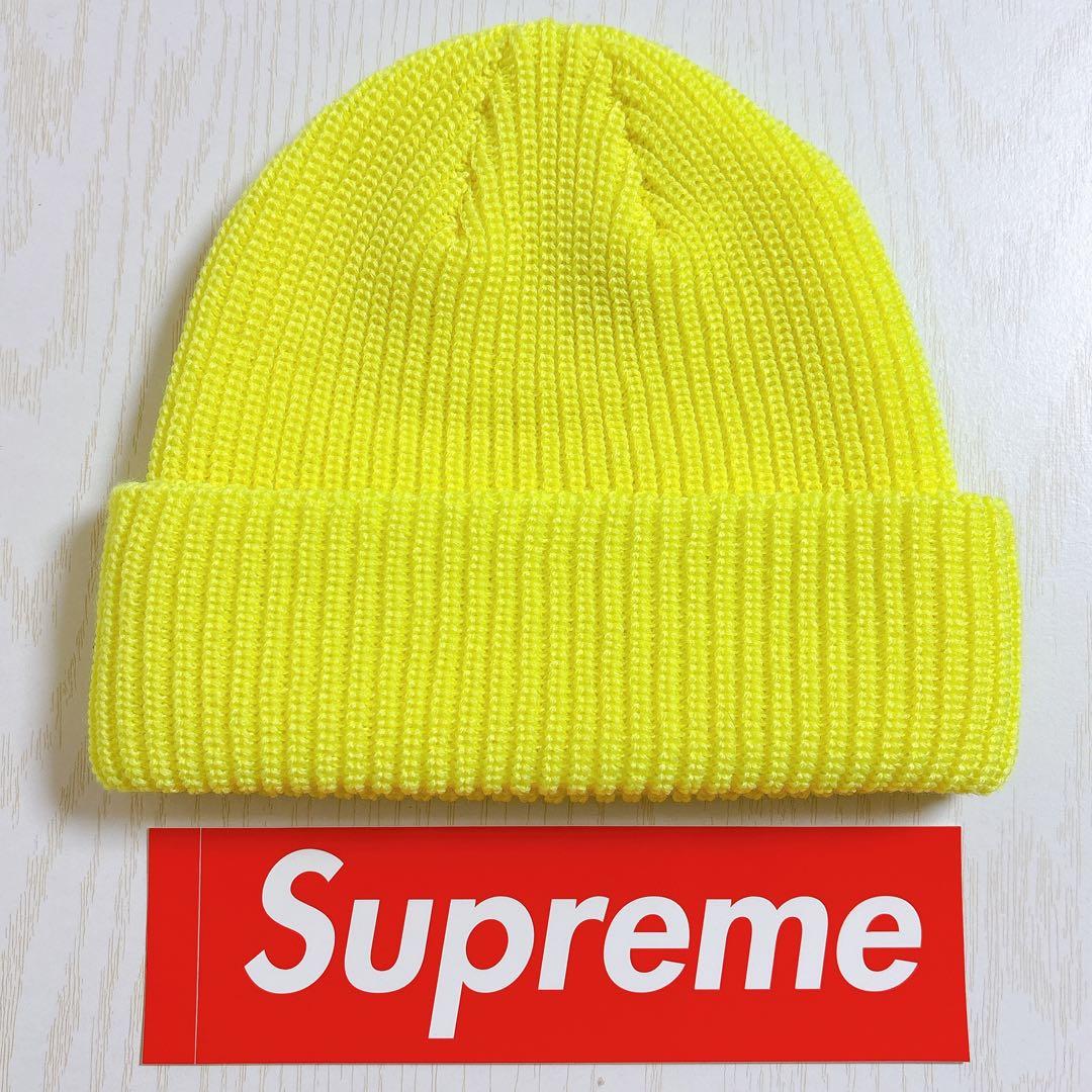 Supreme ニット帽　スクリプトロゴ　イエロー　黄色　野村周平着用モデル