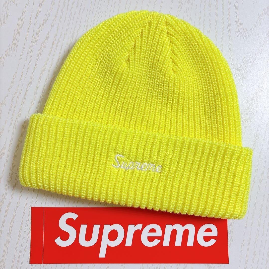 Supreme ニット帽　スクリプトロゴ　イエロー　黄色　野村周平着用モデル