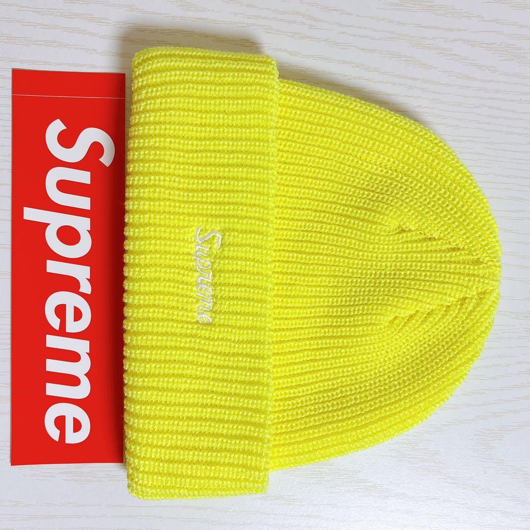 Supreme ニット帽　スクリプトロゴ　イエロー　黄色　野村周平着用モデル