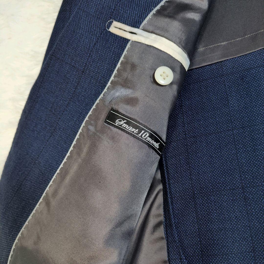 オリヒカ　スーツ　スリーピース　ベスト　チェック　ネイビー　AB6