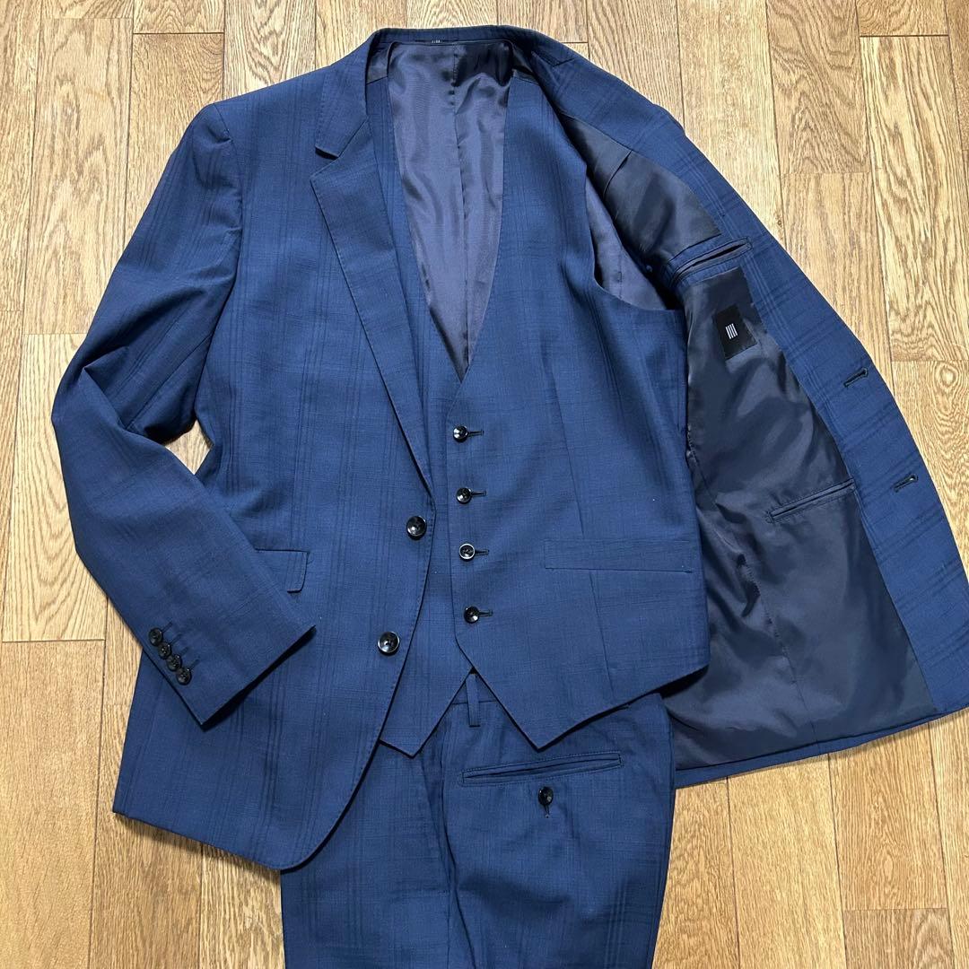 SUIT SELECT（スーツセレクト）　3ピーススーツネイビー　チェック柄