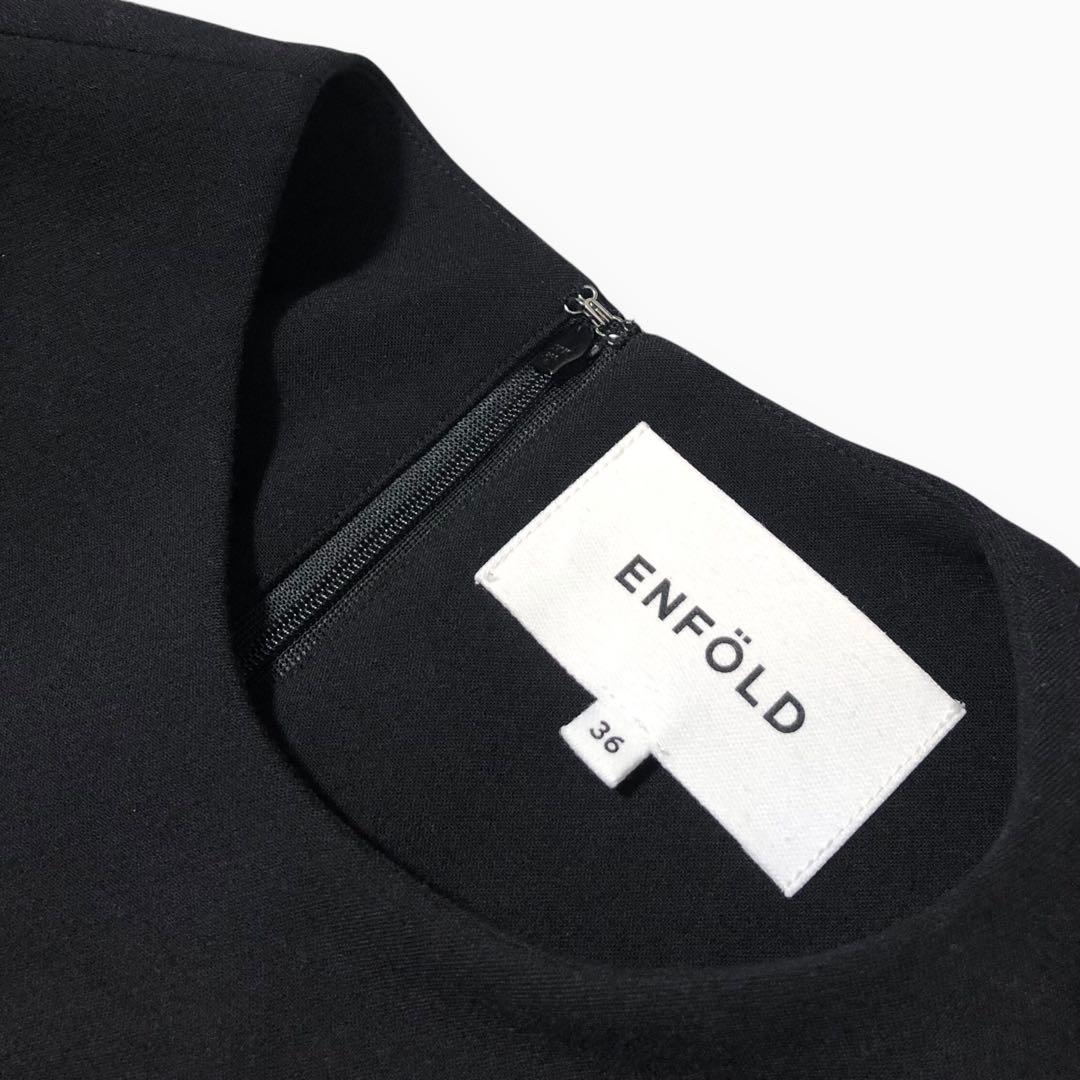 美品 3.9万 ENFOLD ダブルクロス アシンメコクーン ワンピース 36