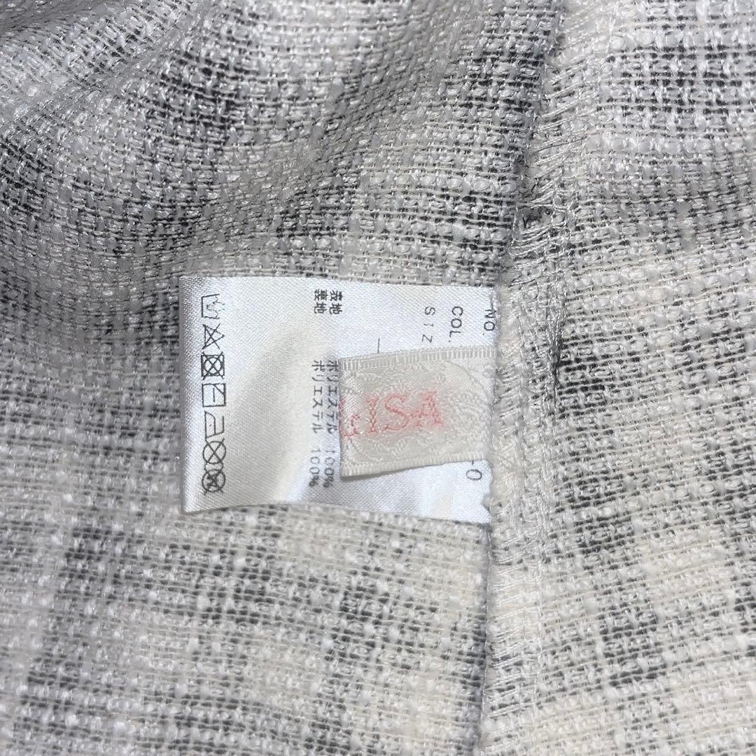 LIZLISA ギンガムツイードサスペンダー付スカパン ブラック