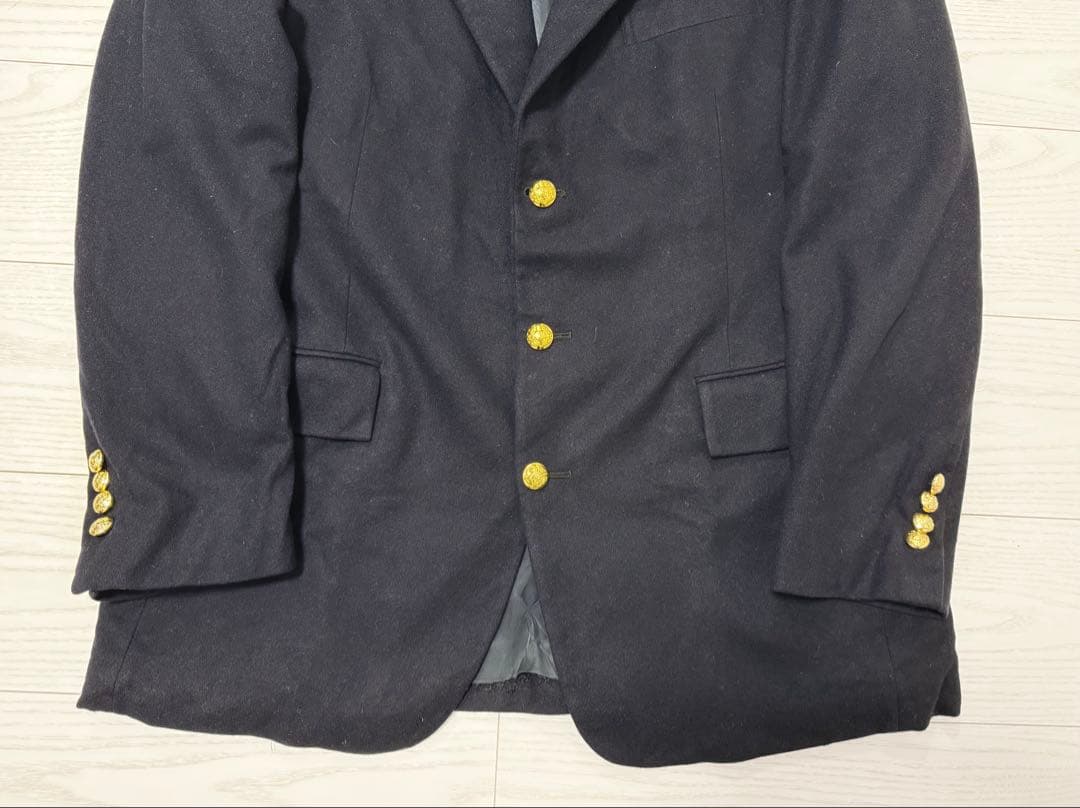 【希少】USA製 ラルフローレン フランネル 紺ブレ 段返り3つボタン 80s