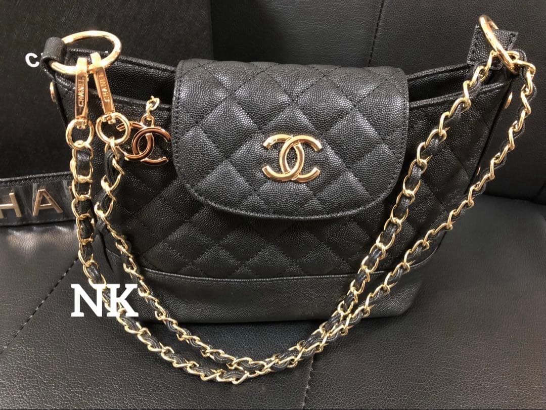 限定セール❗️ブラック シャネル　ノベルティ　レザー ショルダーバッグ　VIP