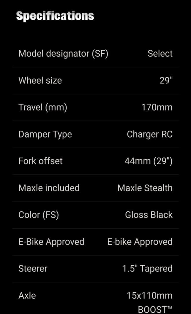 ROCKSHOX ZEB SELECT 29インチ サスペンションフォーク