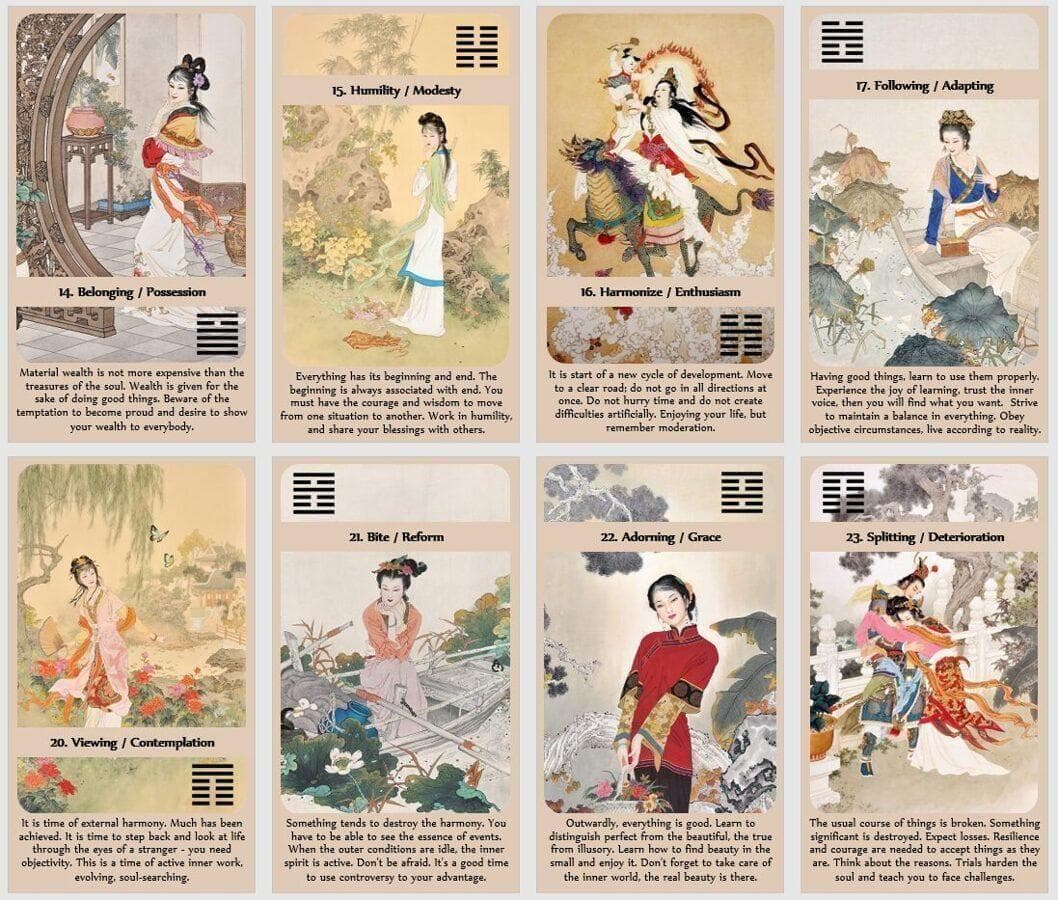 【正規品イーチンオラクルカード】古典イラスト✨Yin Yang 陰陽 易経カード