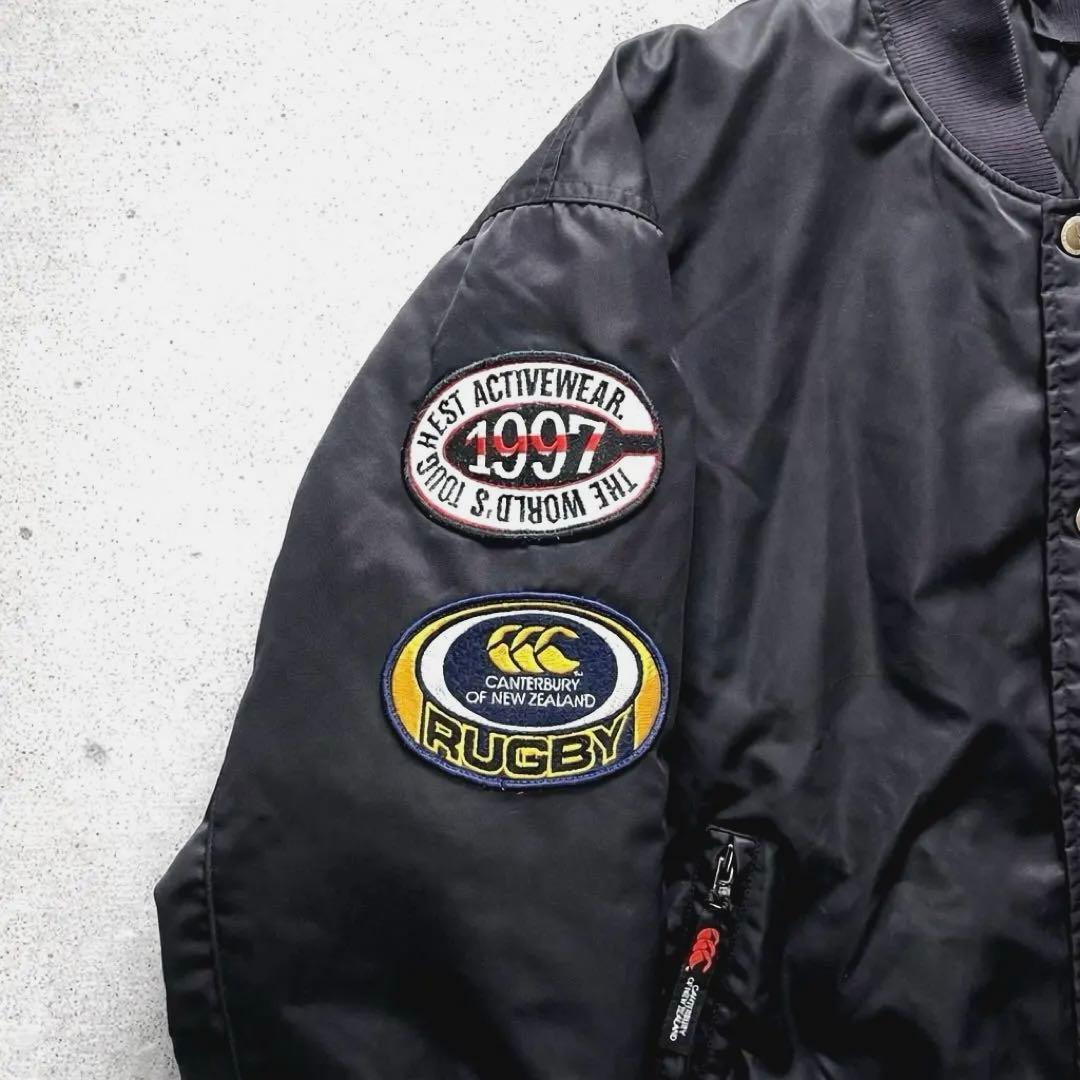 CANTERBURY カンタベリー 中綿ジャケット L ブルゾン ワッペン レア