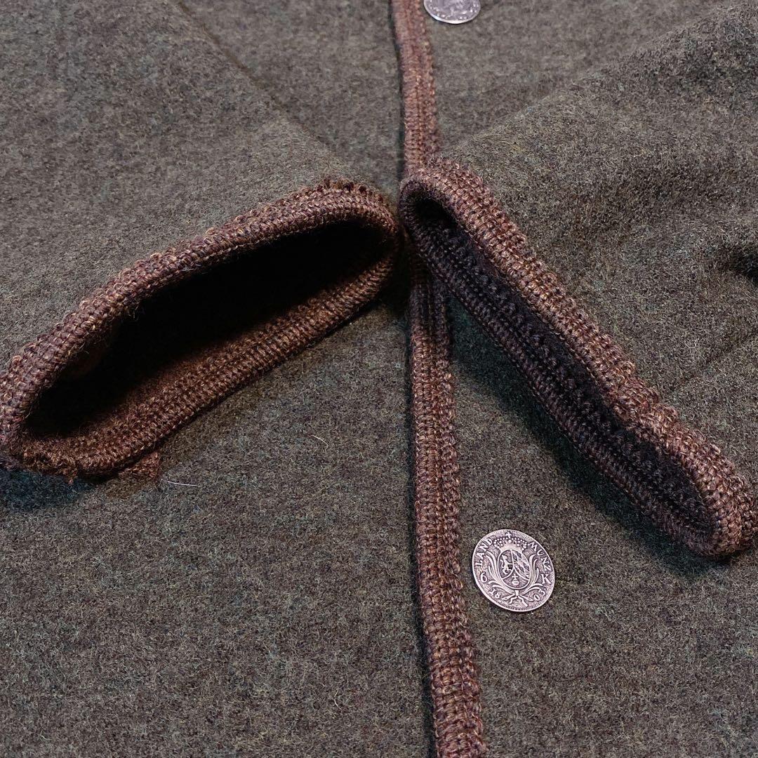 美品 GIESSWEIN ノーカラー チロリアン ウール ジャケット 3L