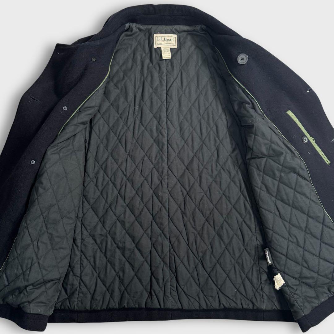 90's XL エルエルビーン シンサレート キルティング ピーコート ネイビー