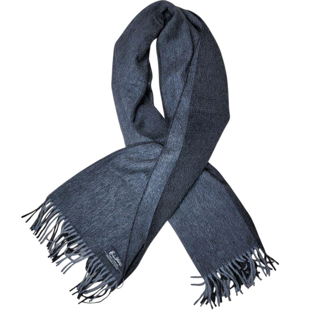 ほぼ未使用 Brian Weisz カシミア&ビキューナ マフラー ストール 灰