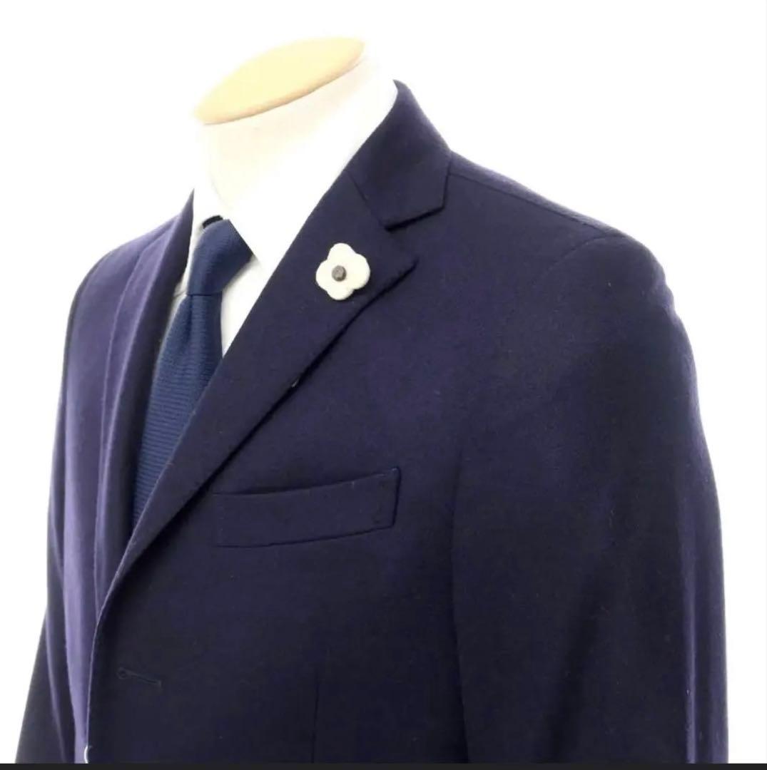 ネイビー イタリア名門ビジネススーツ フランネル