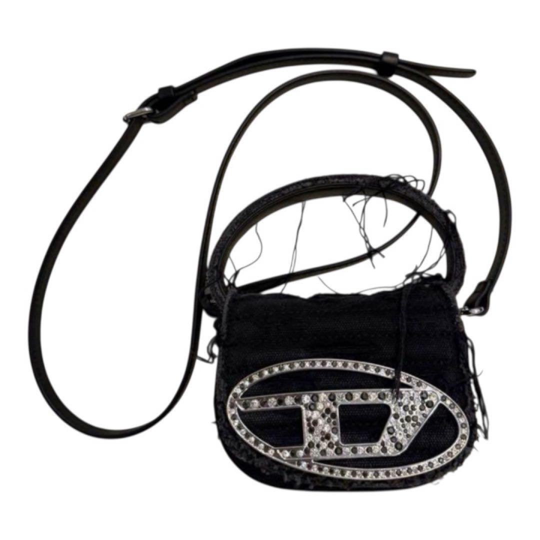 あ*様 DIESEL 1DR ストーンロゴ バッグ ブラック y2k