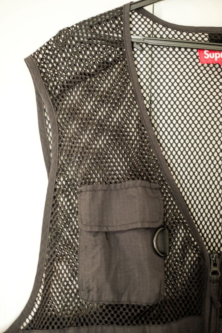 シュプリーム　メッシュフィッシングベスト 黒XL