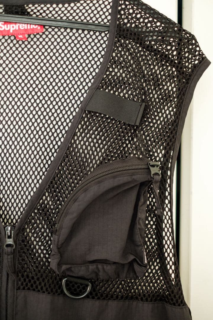 シュプリーム　メッシュフィッシングベスト 黒XL