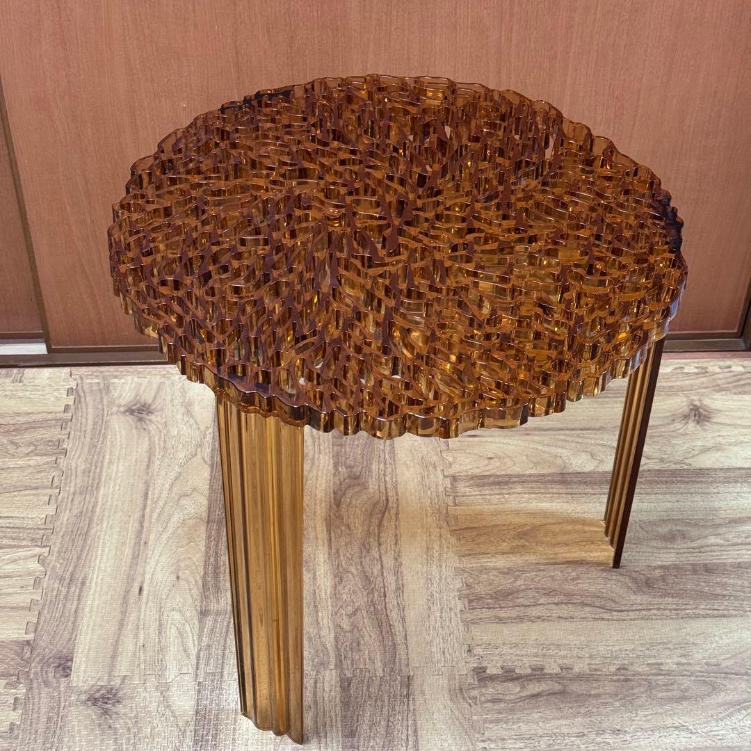 h*3様 Kartell カルテル T-TABLE ティーテーブル アンバー ロ
