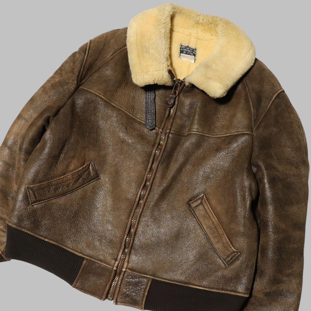 美品★42★AVIREX★B6 フライトジャケット★ムートンジャケット★USA製