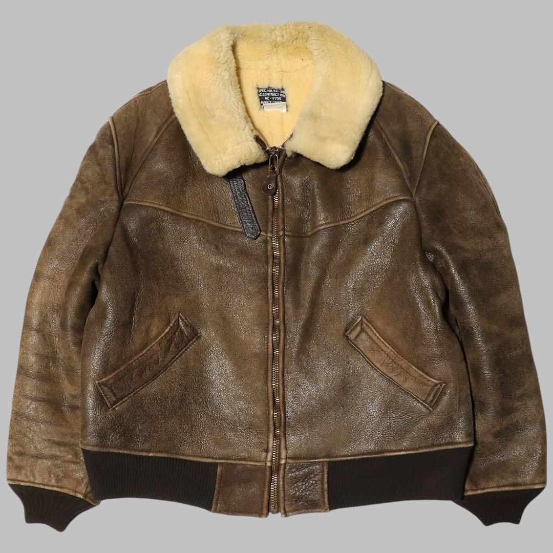 美品★42★AVIREX★B6 フライトジャケット★ムートンジャケット★USA製