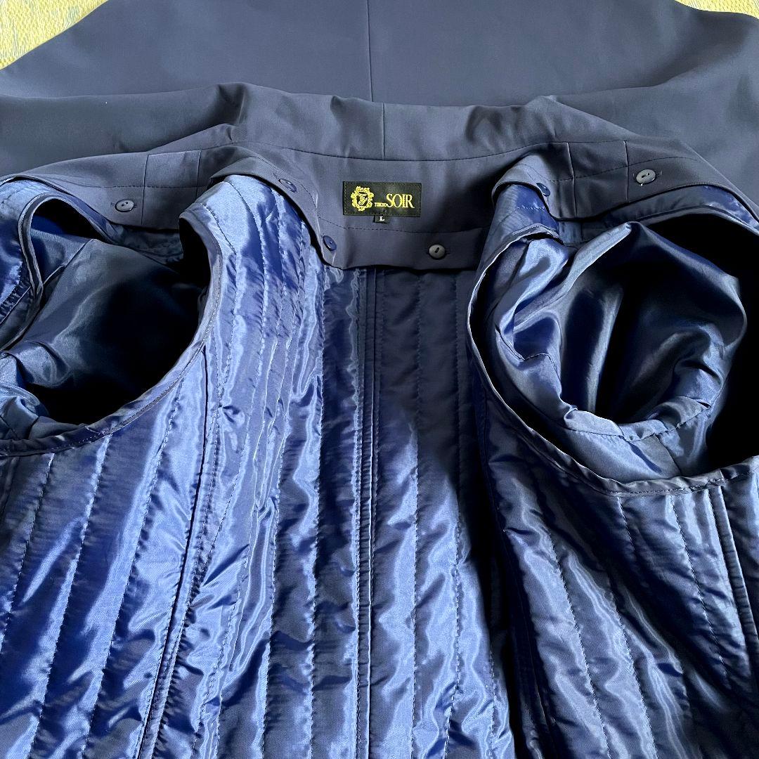 定価5.8万円 東京ソワール ロング コート キルティングライナー付き L