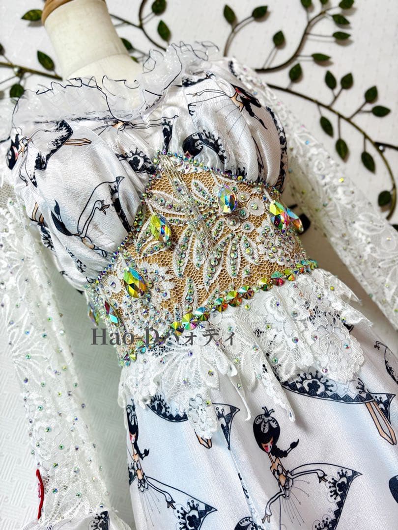 新品★ダンスドレス★スタンダード★社交ダンス★競技会★パーティー★ダンスガール柄