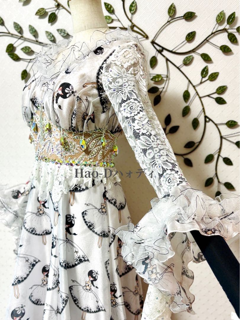 新品★ダンスドレス★スタンダード★社交ダンス★競技会★パーティー★ダンスガール柄