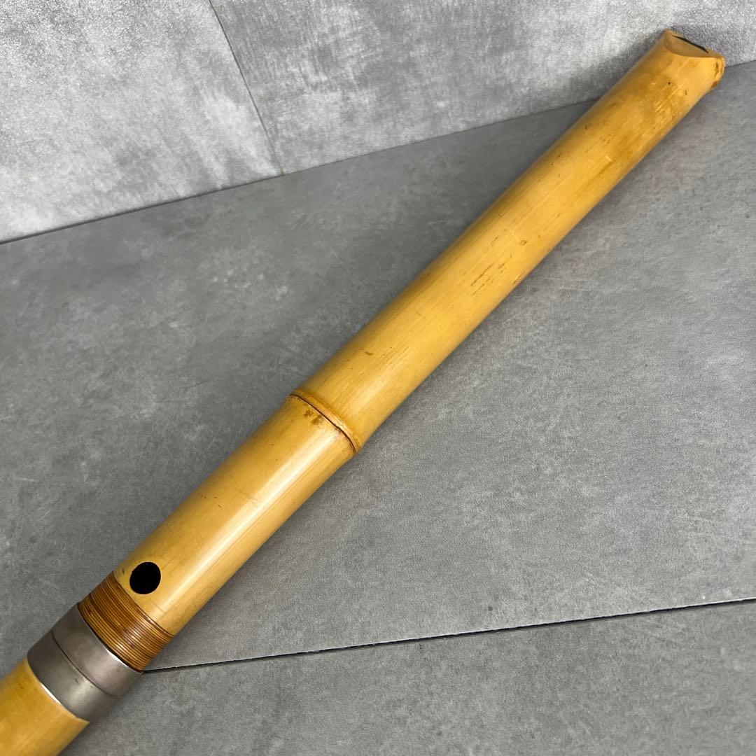 人気　尺八　琴古流　バチ型　銘あり　竹治　1印　2尺3寸　5孔　和楽器