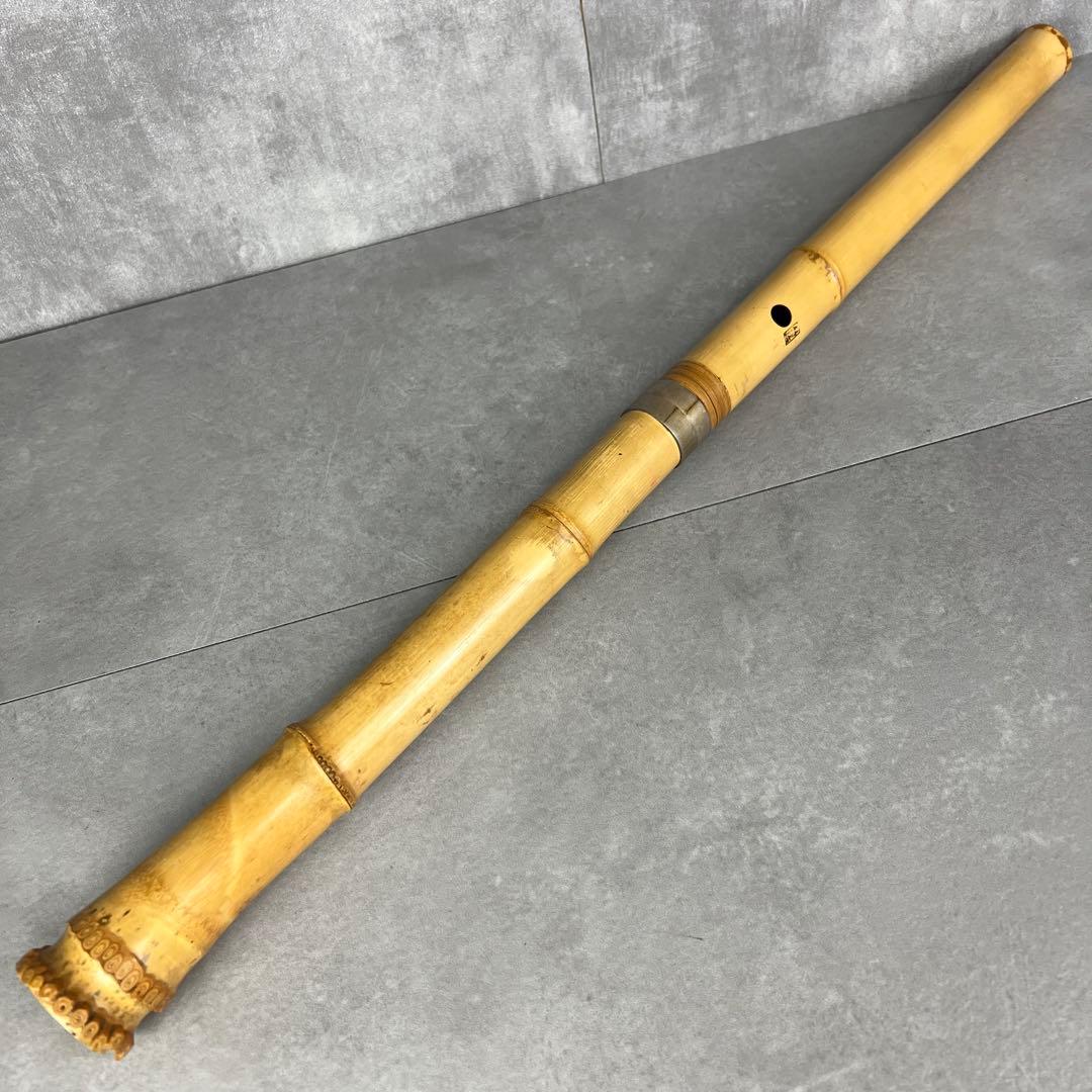 人気　尺八　琴古流　バチ型　銘あり　竹治　1印　2尺3寸　5孔　和楽器