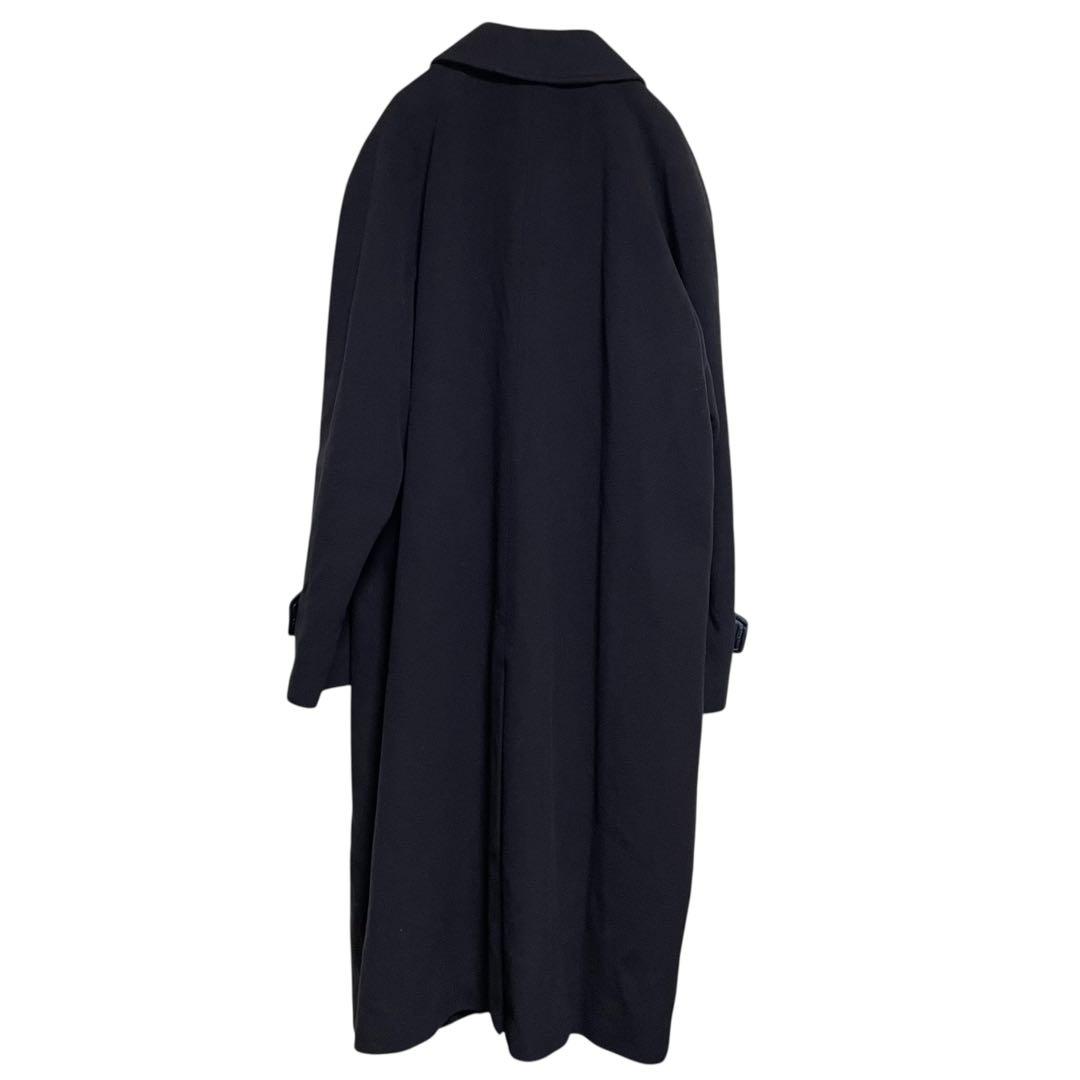 【カシミヤ20%×イタリア製生地】マキシ丈比翼チェスターコート 濃紺 XL