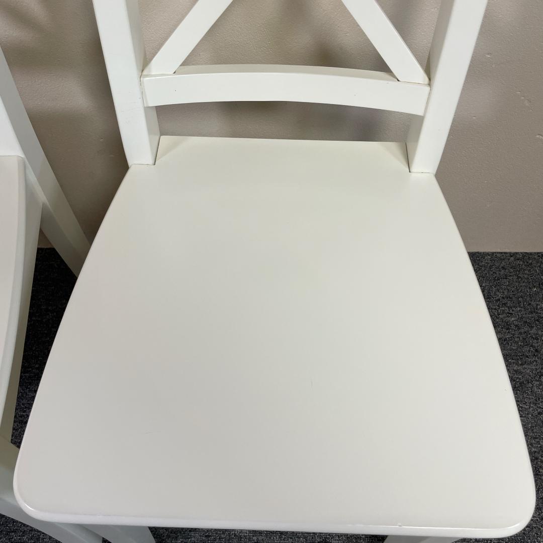 IKEA INGOLF ホワイト ダイニングチェア 2脚セット