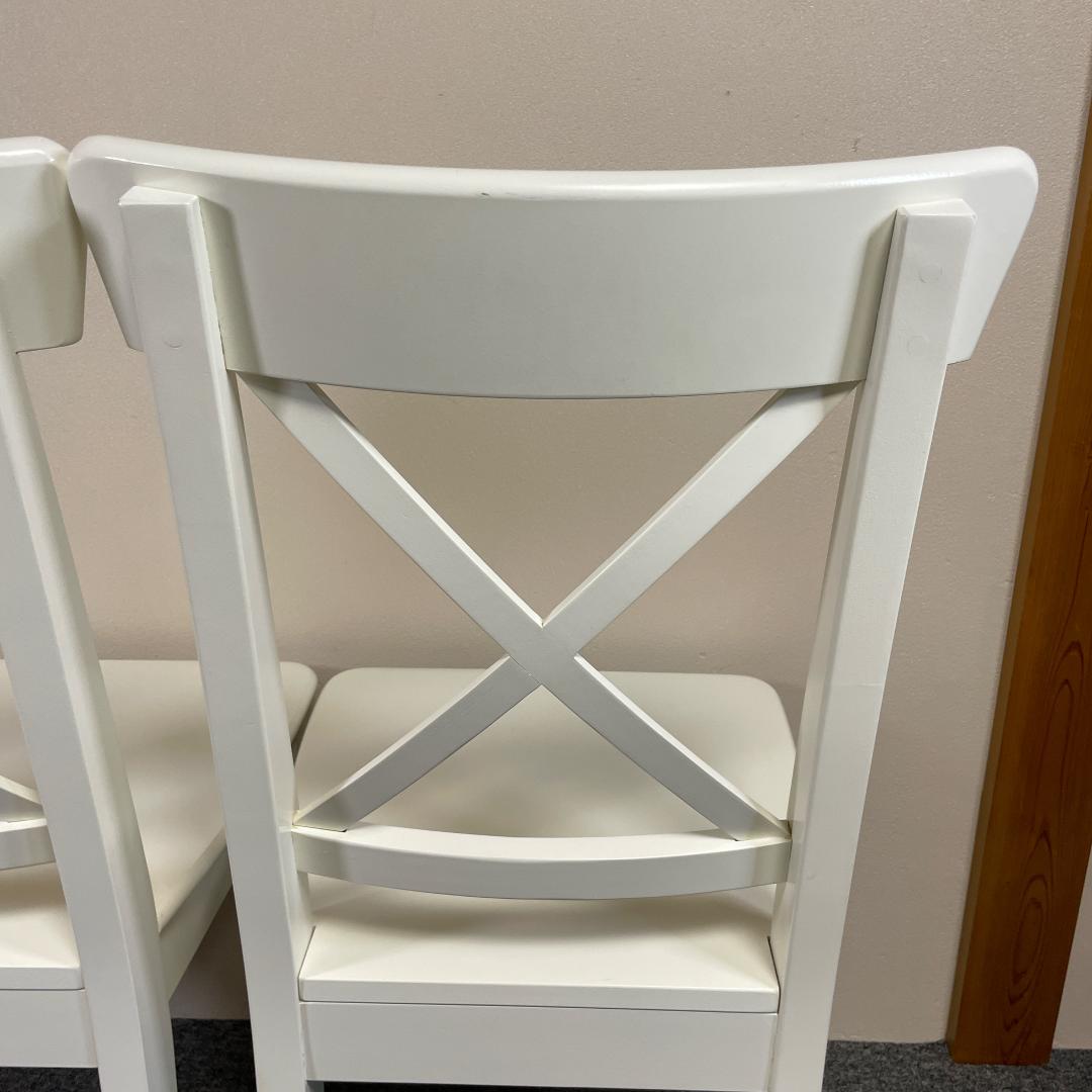 IKEA INGOLF ホワイト ダイニングチェア 2脚セット
