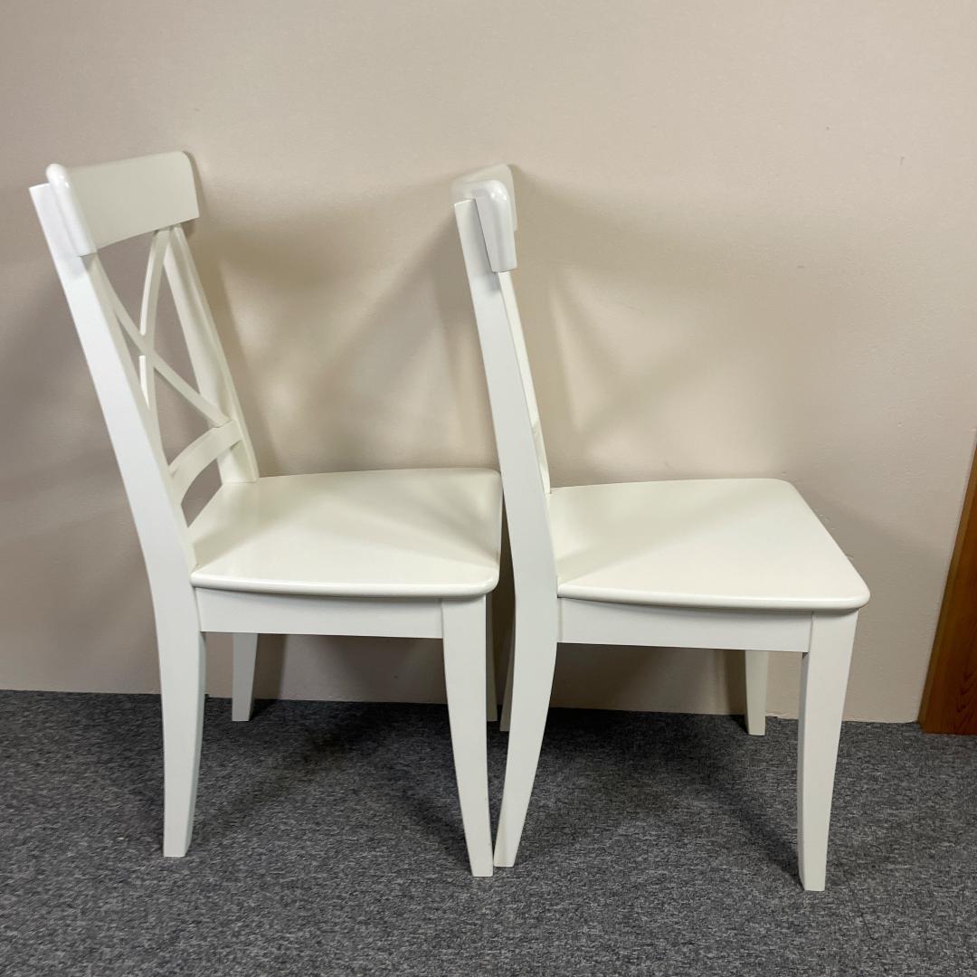 IKEA INGOLF ホワイト ダイニングチェア 2脚セット