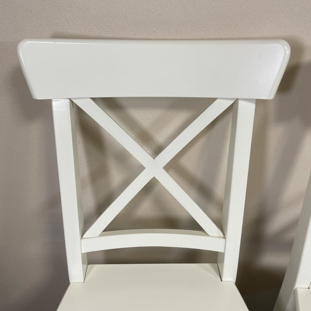 IKEA INGOLF ホワイト ダイニングチェア 2脚セット