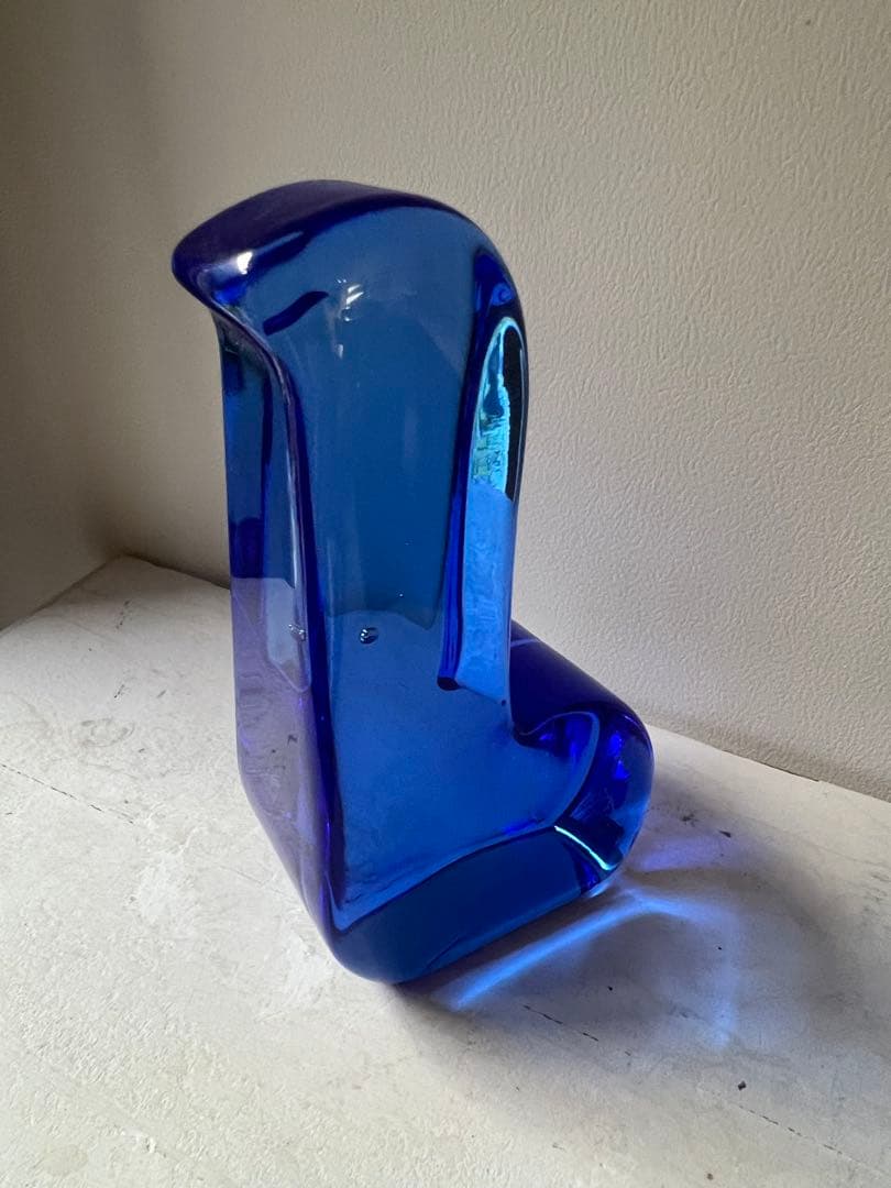 minä perhonen 青と緑のガラスバード置物