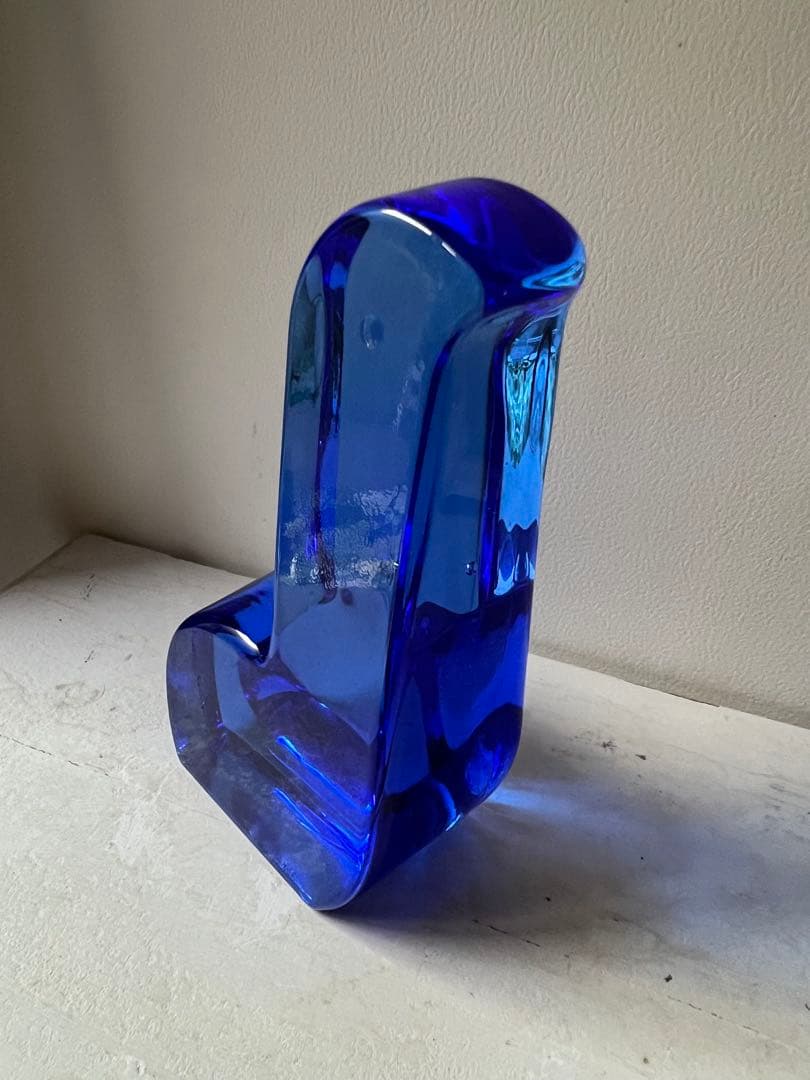 minä perhonen 青と緑のガラスバード置物