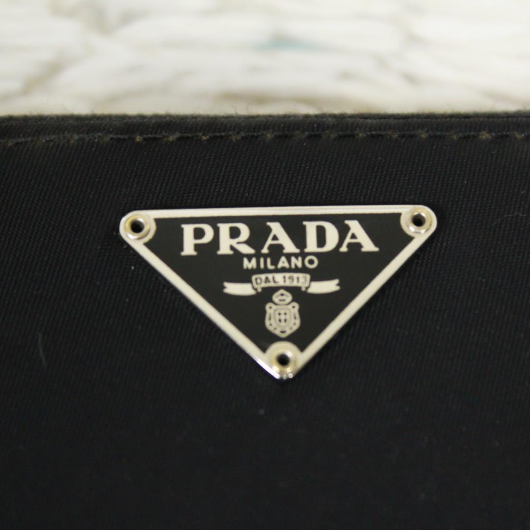 プラダ 長財布 ラウンドジップ 三角ロゴ ナイロン レザー ブラック PRADA