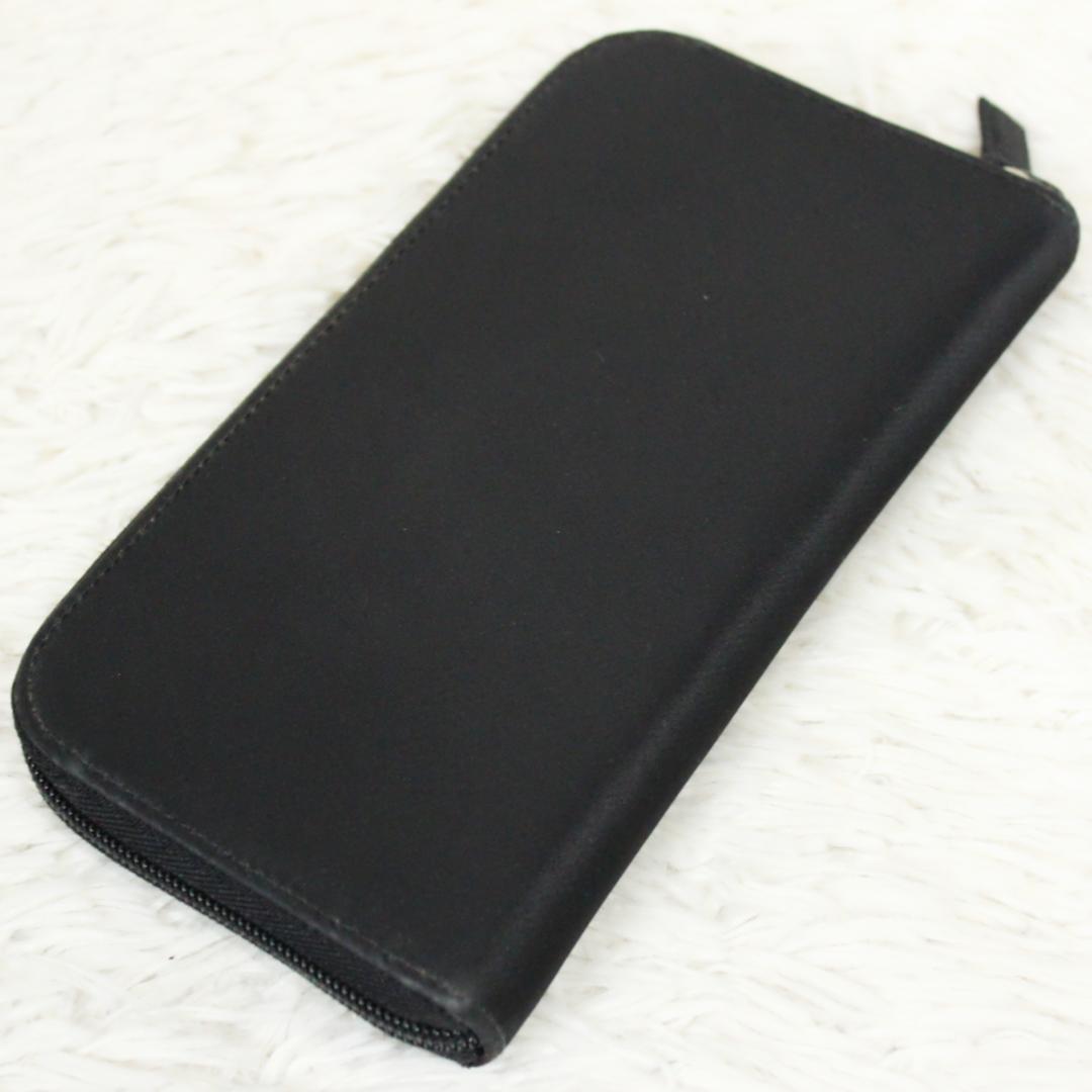 プラダ 長財布 ラウンドジップ 三角ロゴ ナイロン レザー ブラック PRADA