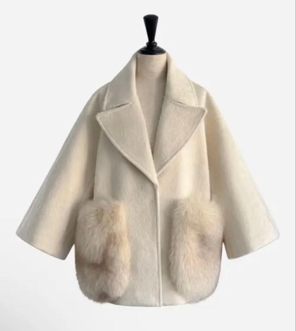 ジャケット・アウター FOX FUR pocket tailored middle coat