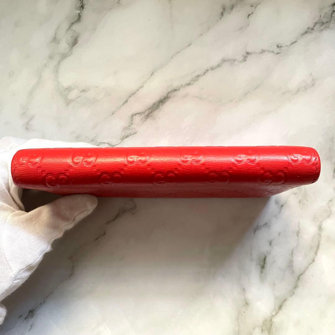 GUCCI グッチ フラップ 長財布　シマレザー　2つ折り財布　0112-③