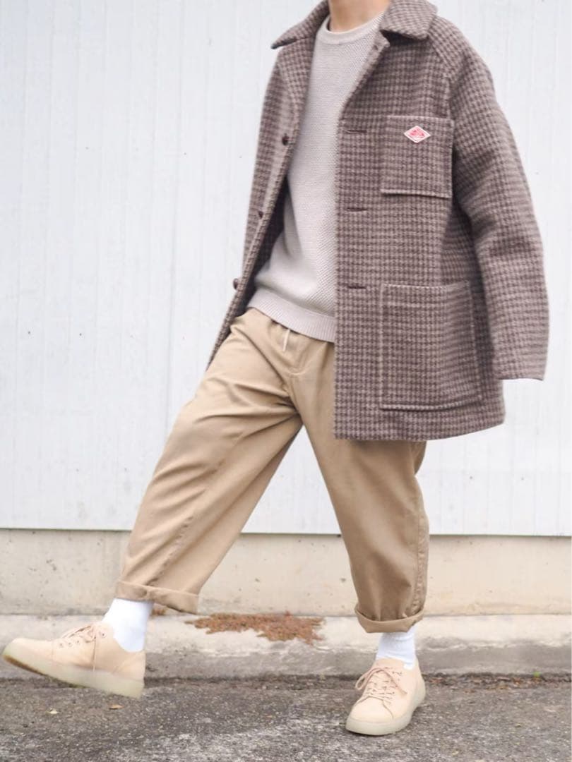 美品❗️DANTON（ダントン）　ウールモッサ コート　千鳥格子