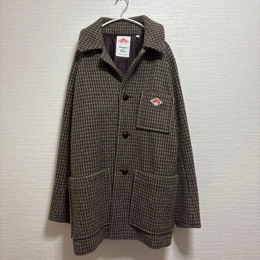 美品❗️DANTON（ダントン）　ウールモッサ コート　千鳥格子