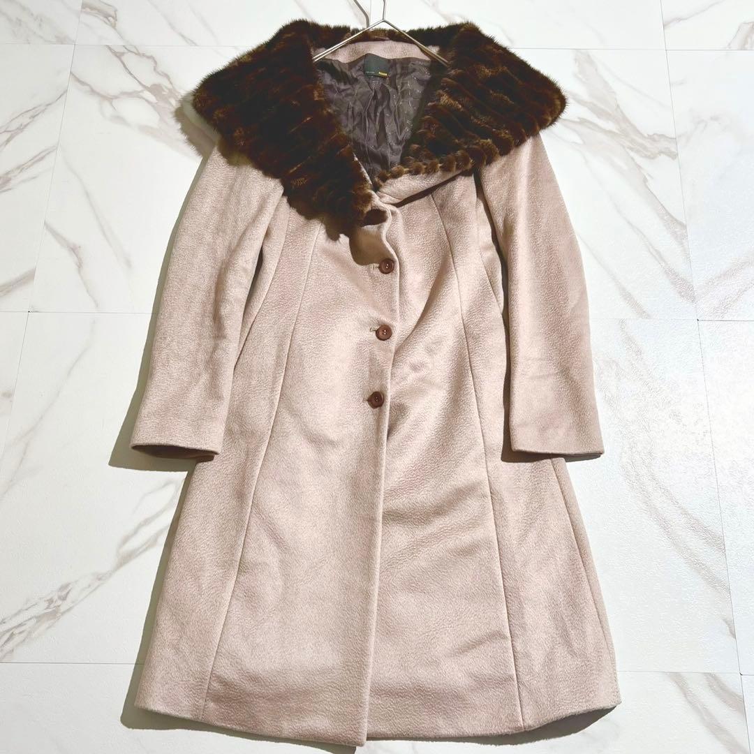美品✨ FENDI カシミヤ100% デミバフミンクファー ロングコート M