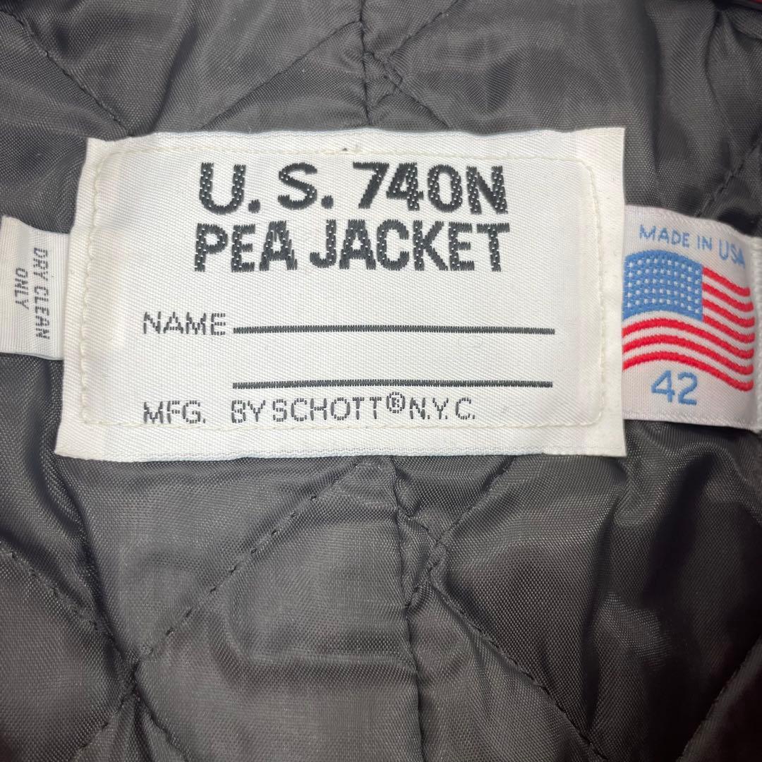 Schott　Pコート　42　メルトン　赤　アメリカ製