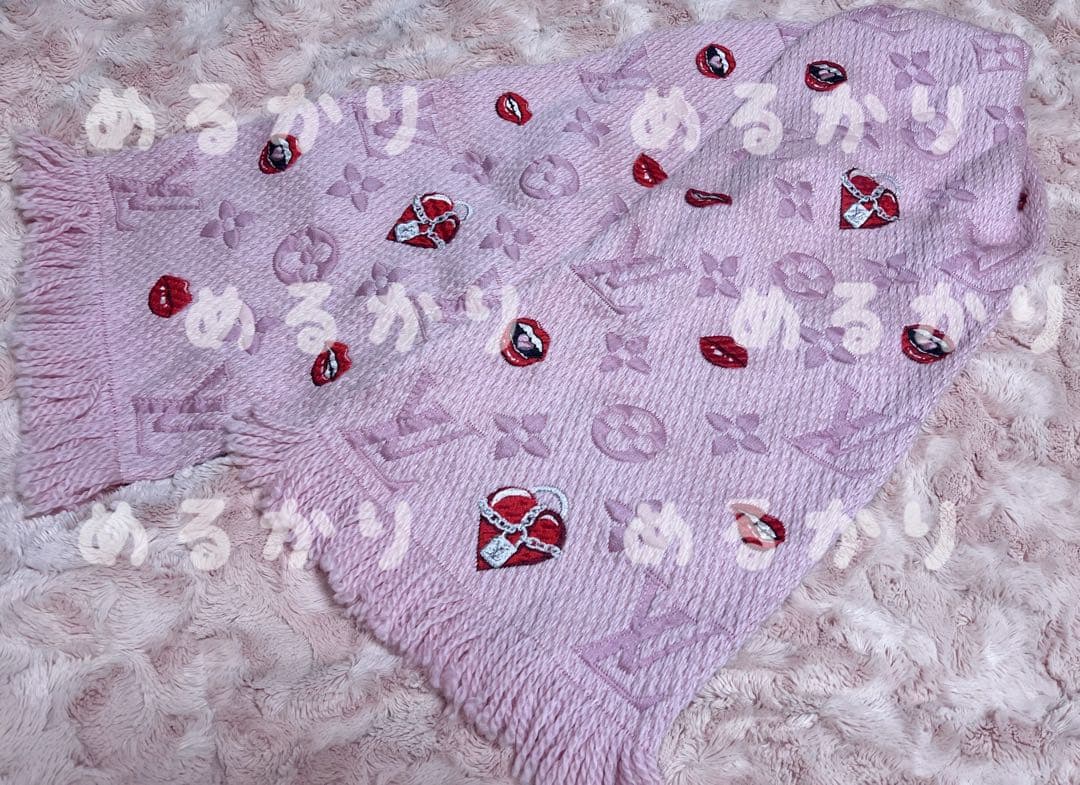 ルイヴィトン マフラー VUITTON ピンク